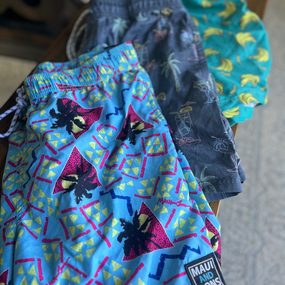 Large men’s fun pattern swim trunks